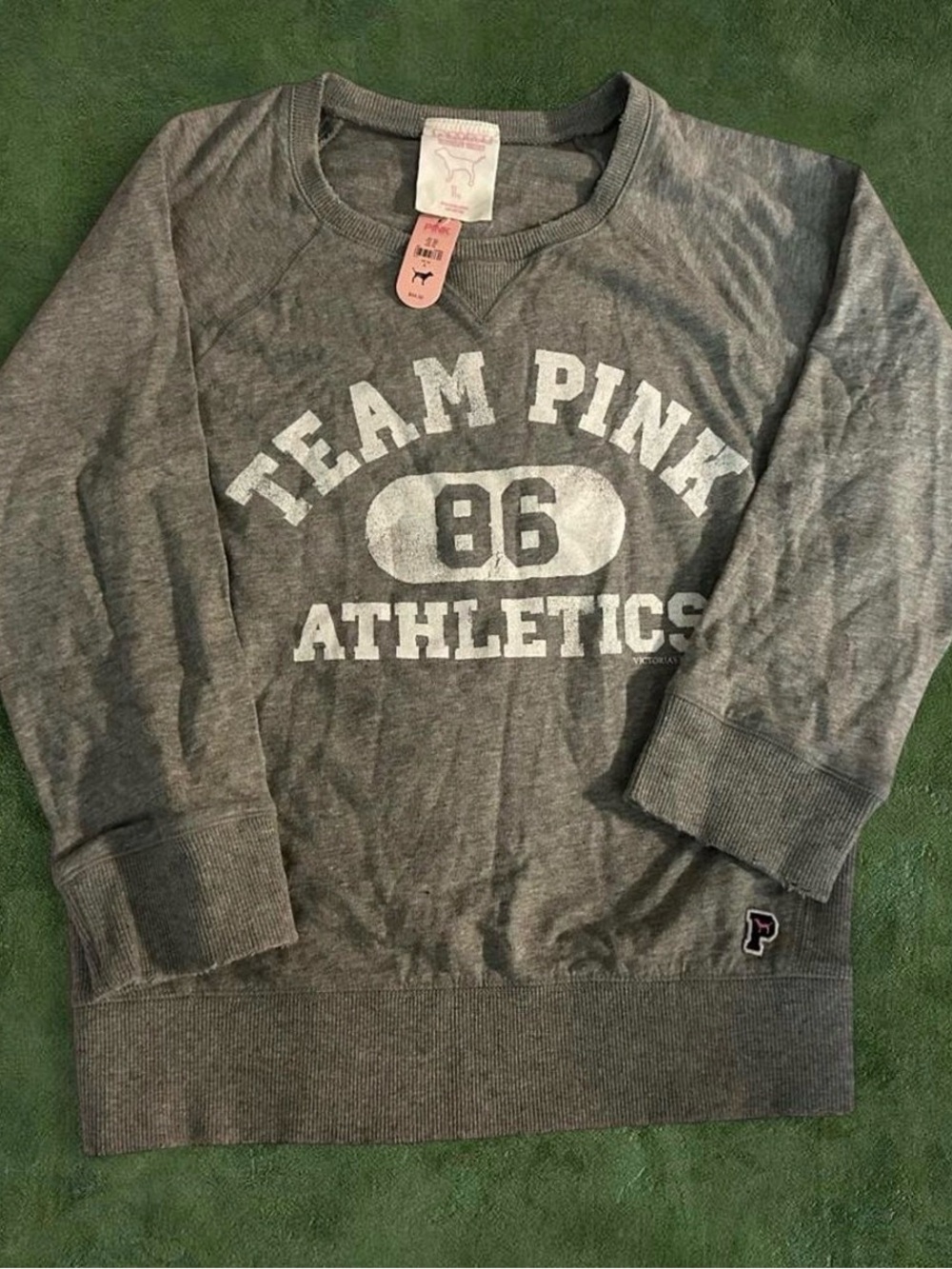 Vintage PINK Victoria's Secret Gray Sweatshirt with Pink Tag